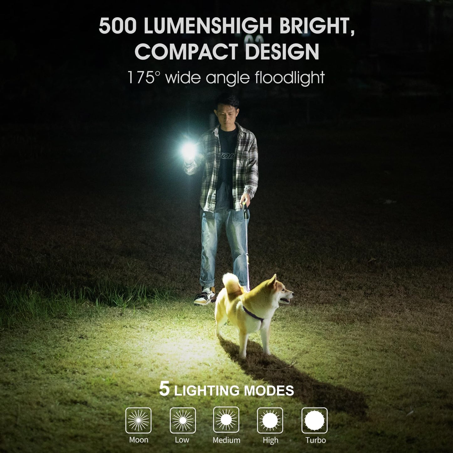 WUBEN G2 LED Mini Flashlights, 500 Lumens Small EDC Flashlight Keychain, 5 Modes Rechargable Handheld Pocket Torch with High Lumens for Camping, Outdoor, Emergency, Everyday Flashlights(Blue)