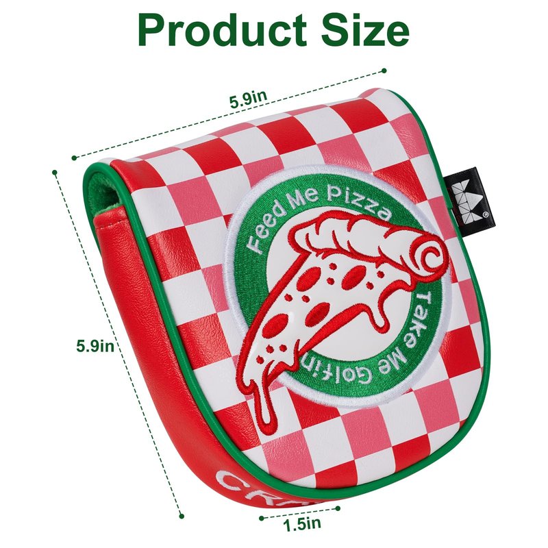 Craftsman Golf Club Cover DF2.1 Checked Putter Cover Center Shaft Putter Headcover Pizza Design Leather Golf Mallet Putter Cover