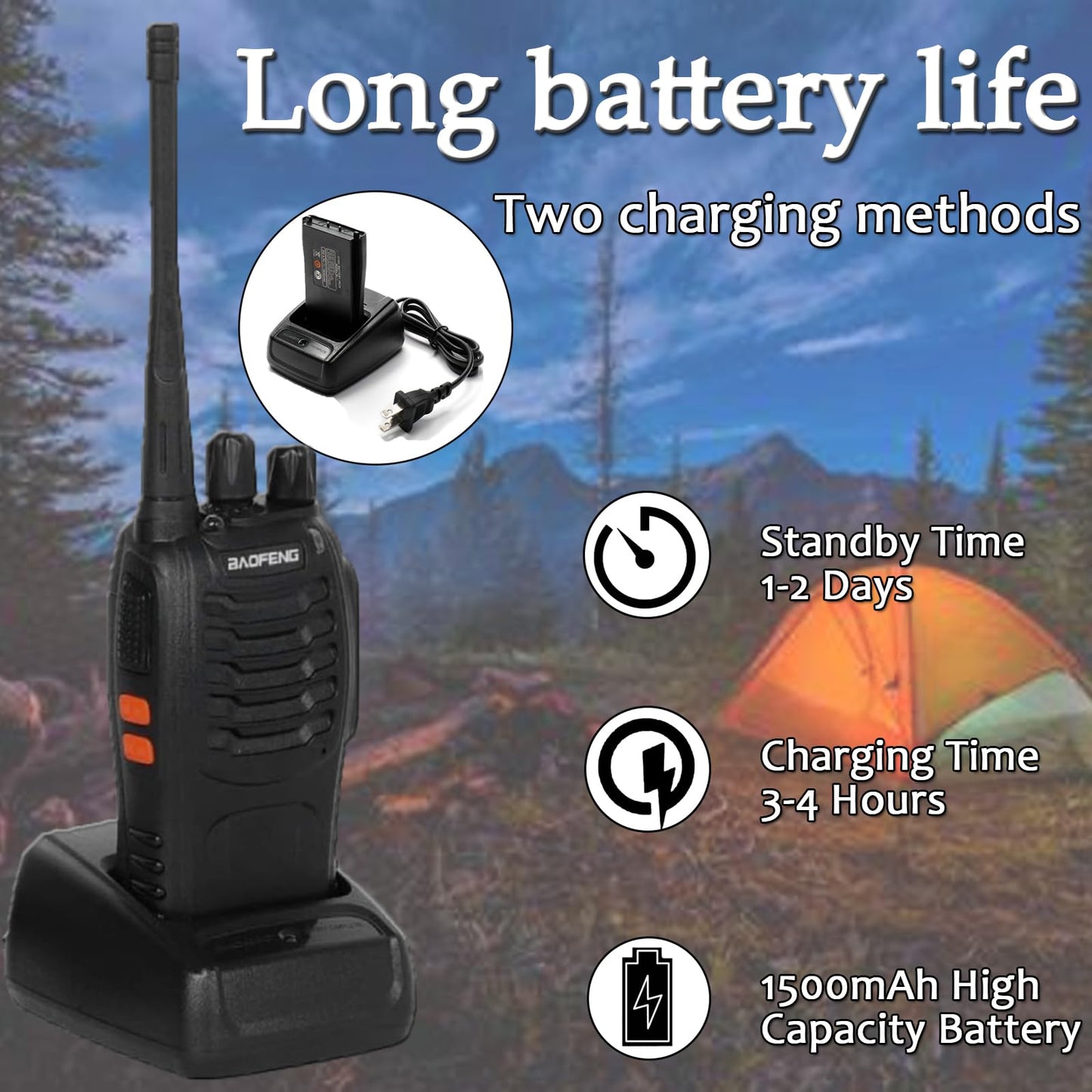BAOFENG BF-888S Walkie Talkies Long Range for Adults with Earpieces,16 Channel Walkie Talky Rechargeable Handheld Radio for Cruise Hunting Skiing Two Way Radios (3Pack)