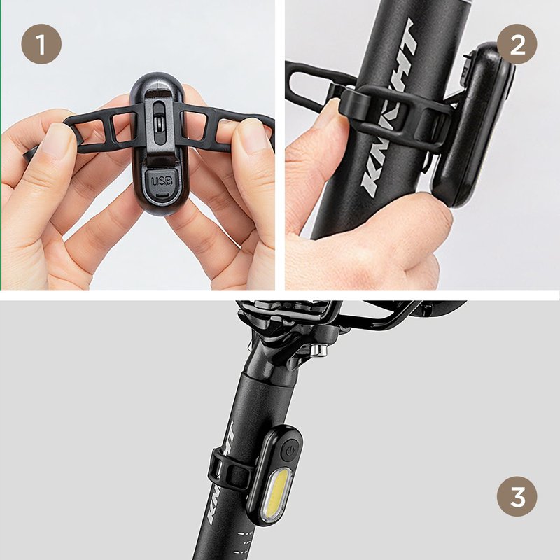 Motroce 10PCS Bike Silicone Mount Band, Bicycle Light Fastening Straps, Universal Adjustable Bike Light Mount Bands (Black)