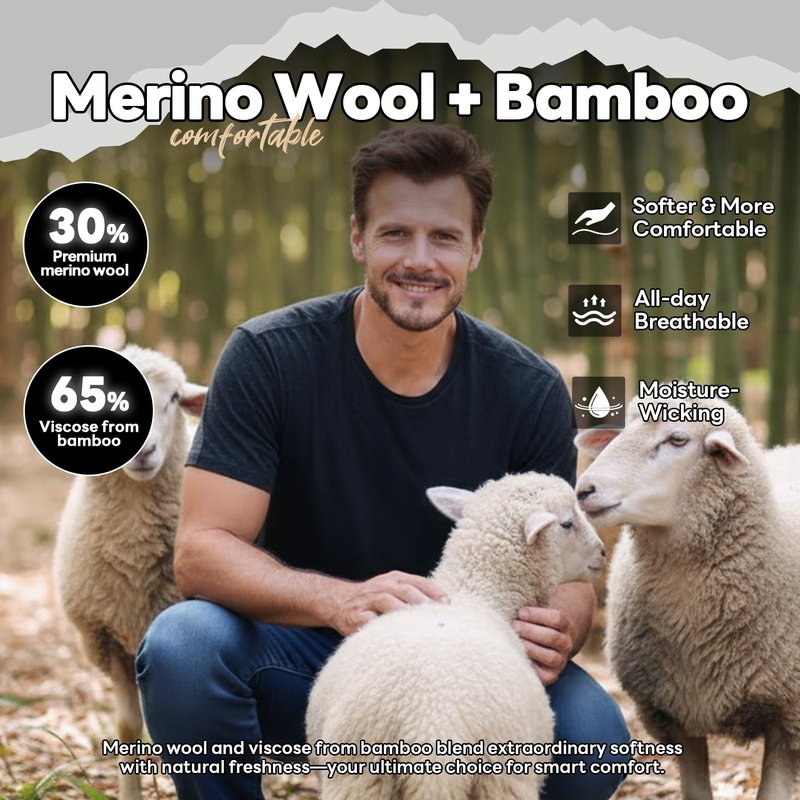 Heat equation Merino Wool T Shirt Mens Short Sleeve Wool Shirt for Men Lightweight Hiking Sport Travel Base Layer T-Shirt
