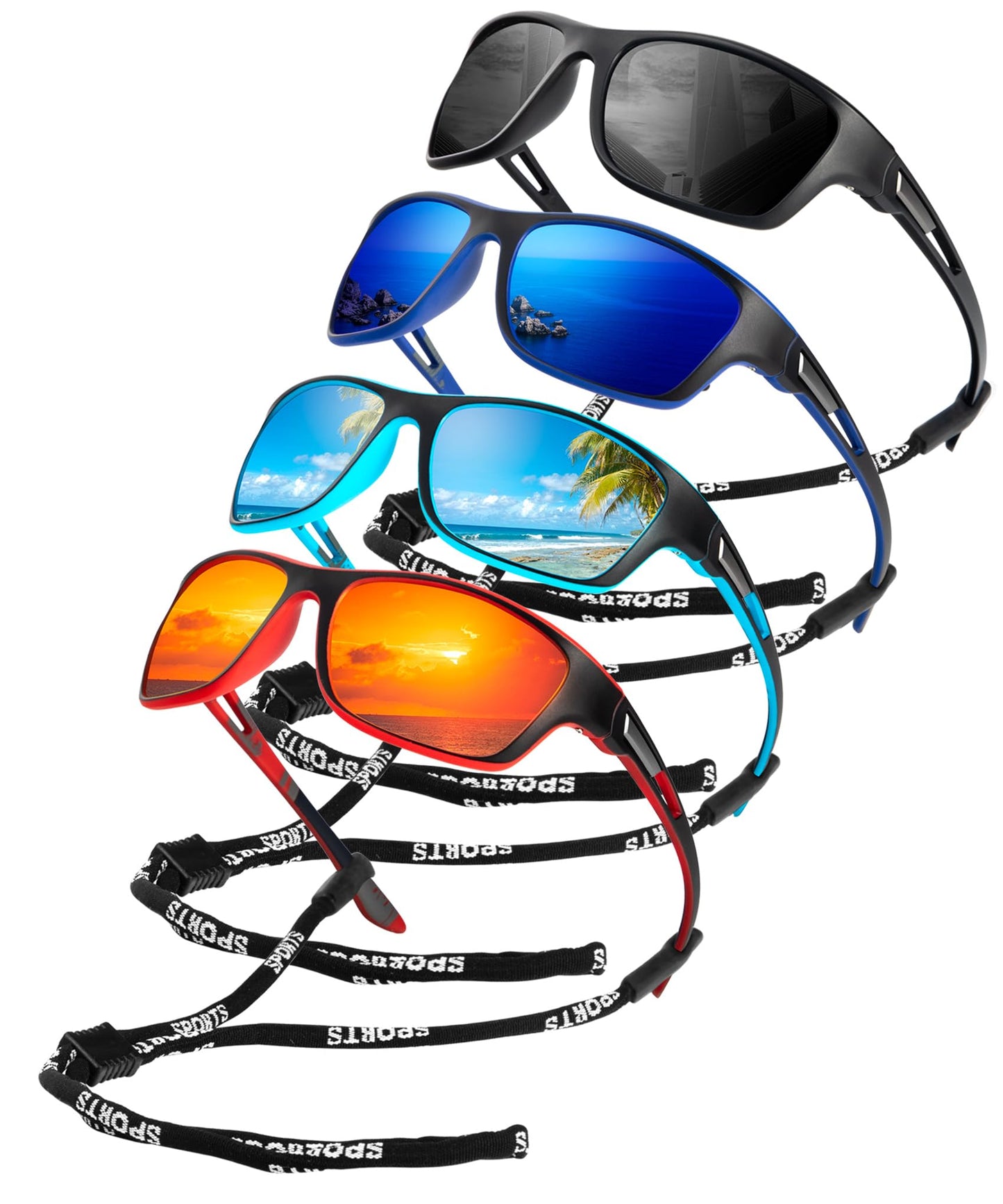 KALIYADI Mens-Sunglasses Polarized Sunglasses Men: Sports Men's Sun glasses with UV400 Protection for Driving Cycling Fishing