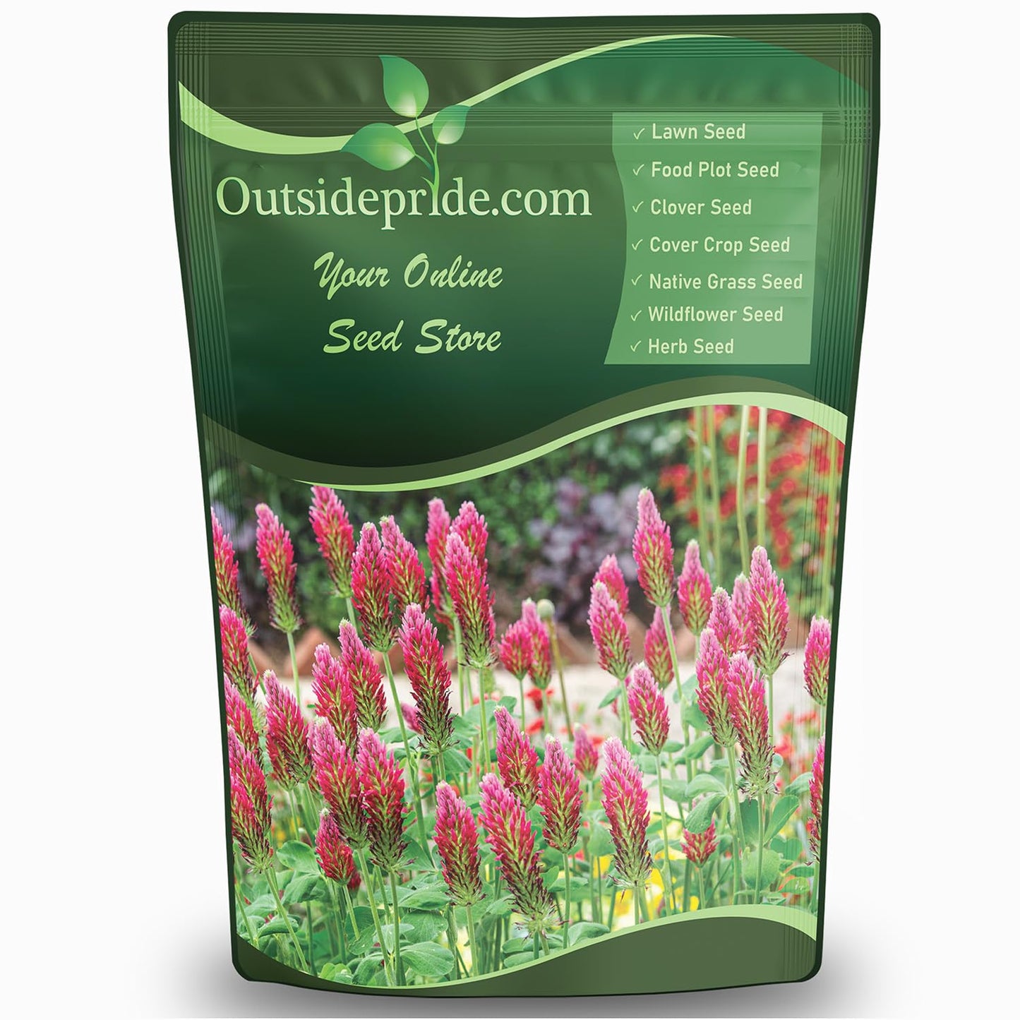 Outsidepride Crimson Clover Seeds - 2 lbs. Annual, Nitrocoated, & Inoculated Ground Cover Seeds, Ideal Clover Seed for Lawn, Cover Crop, Pasture, Hay, Green Manure & Wildlife Forage