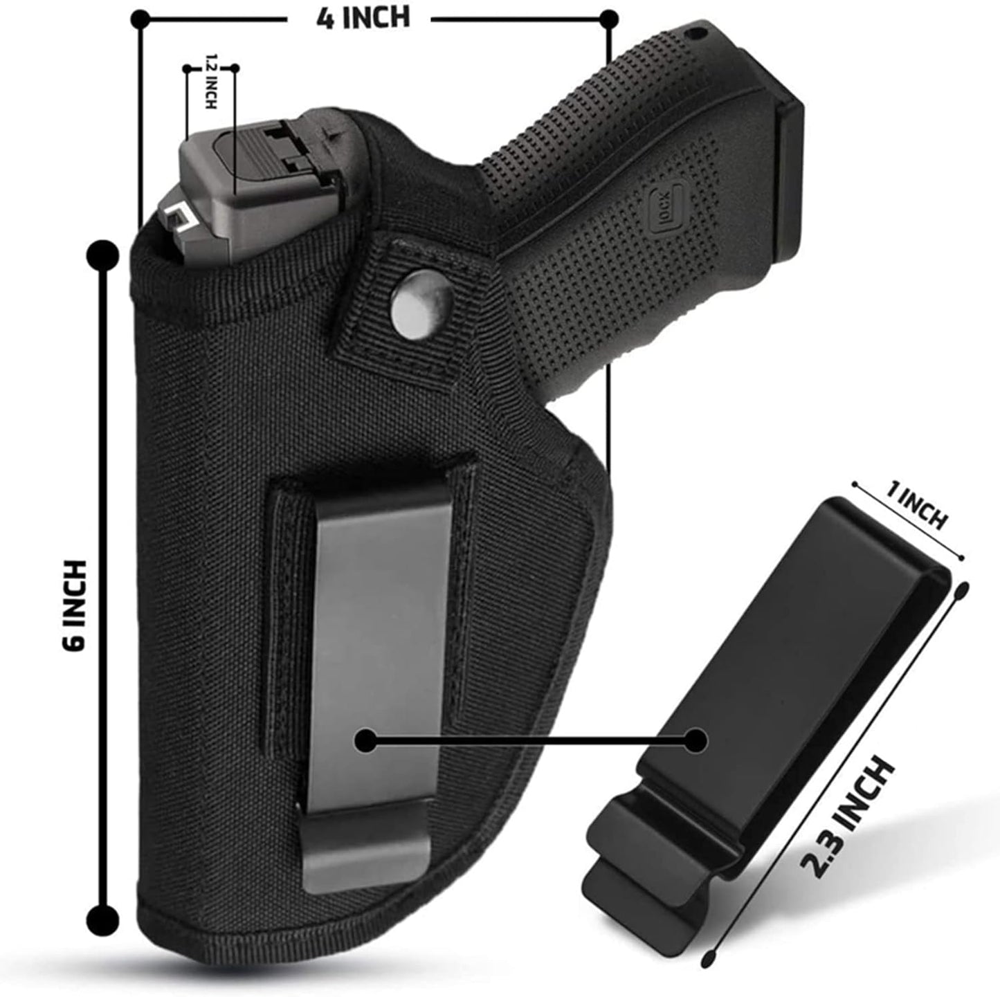Concealed Carry Holster - IWB/OWB Metal Clip for Airsoft Pistols | Right & Left-Hand Draw Options