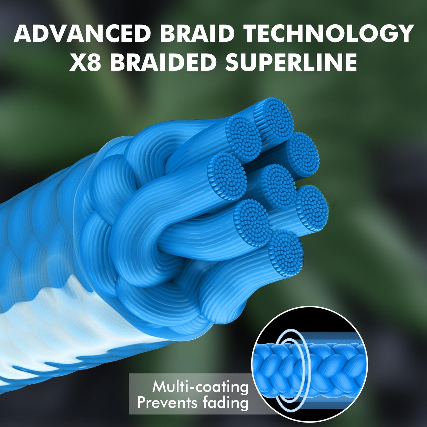 TRUSCEND X8 Braided Fishing Line, Upgraded Spin Braid Fishing Line, Smooth and Ultra Thin Braided Line, Fishing Wire Super Strength and Abrasion Resistant, No Stretch and Low Memory 10lb-300yds