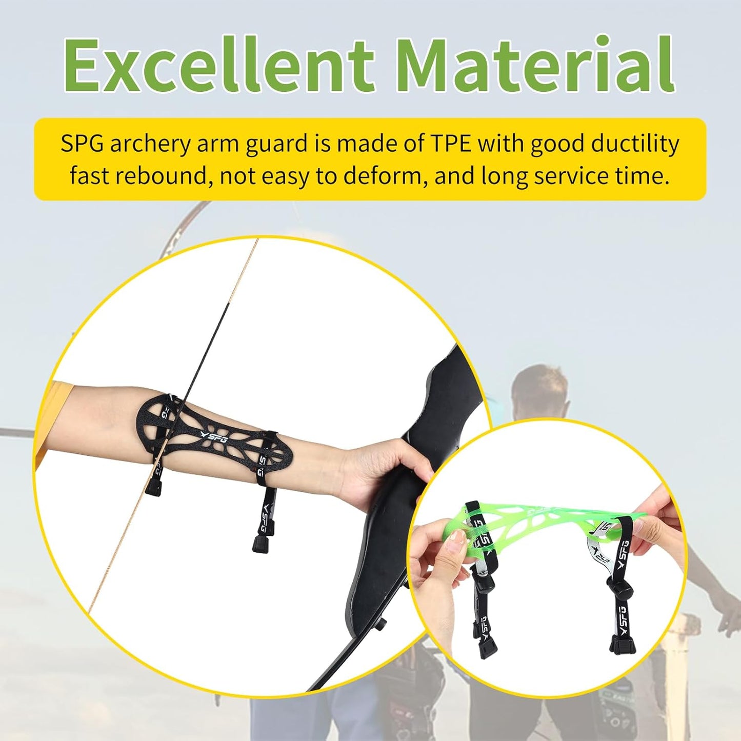 Archery Arm Guard Protector - Adjustable Forearm Armguard for Adults & Youth | Ideal for Competition Shooting & Hunting