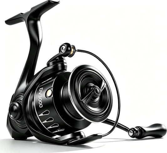 Lightweight Spinning Fishing Reel - Sealed Carbon Fiber, 20 LB Max Drag | 5.2:1 Gear Ratio, CNC Aluminum Spool, 1000-5000 Series