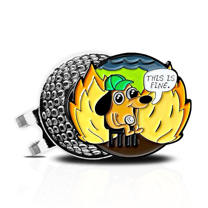 wolph This is FINE Golf Ball Marker Hat Clip – Magnetic & Durable Golf Accessories for Men Women – Funny Golf Gifts to Elevate & Personalize Your Game.