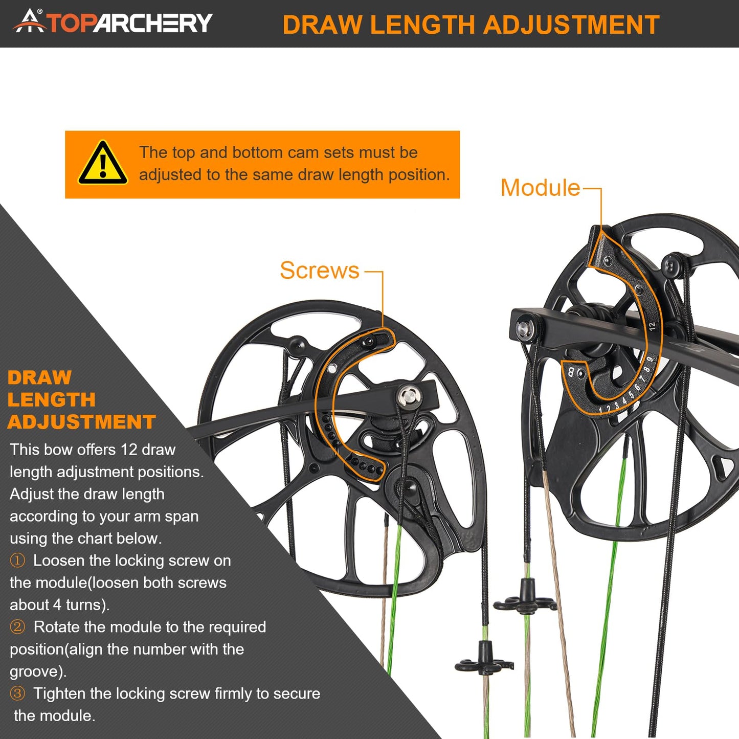 TOPARCHERY Compound Bow and Arrow for Adult Youth and Beginner- Right Hand Archery Compound Bows,Adjustable 30-70LB Draw Weight, 23.5-30.5IN Draw Length, Archery Hunting Bow Set (Black)