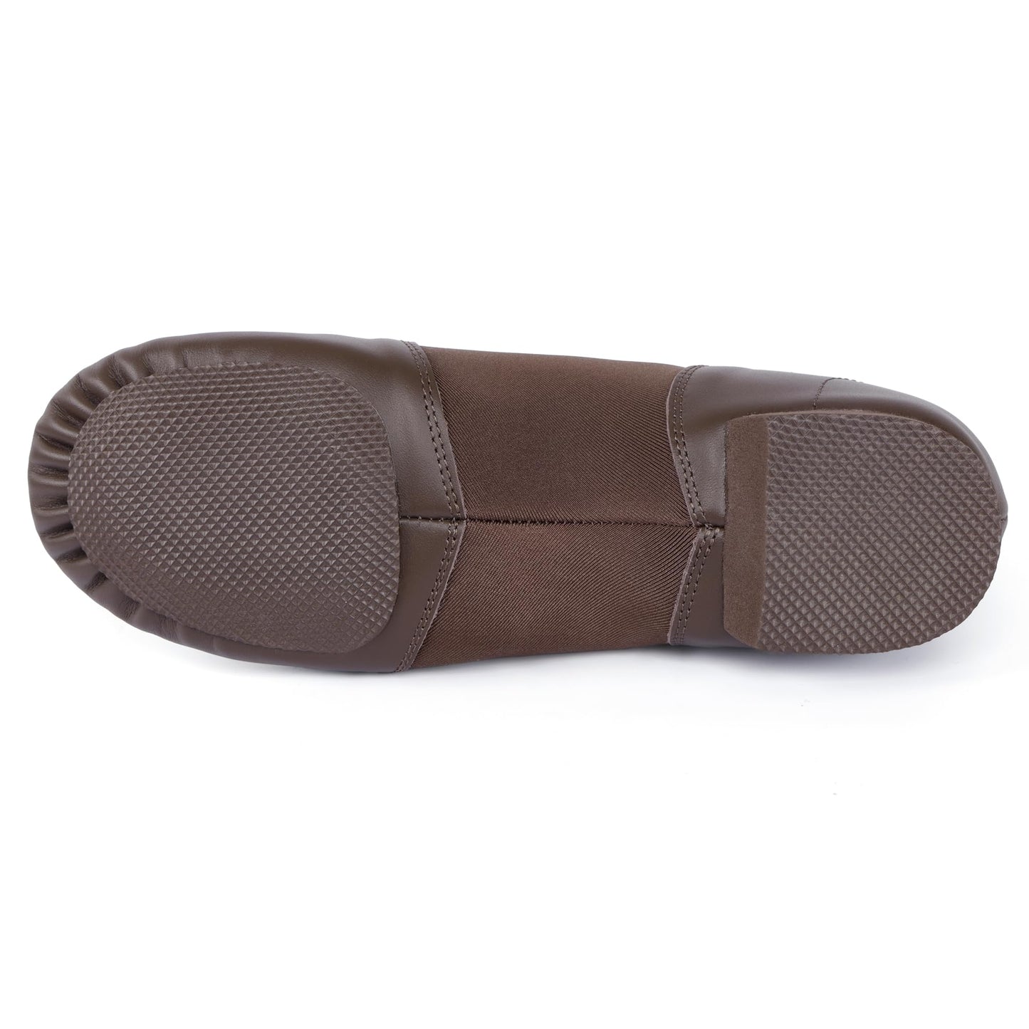 Linodes Unisex Leather Upper Jazz Shoe Slip-on Dance Shoes for Women and Men Coffee 5.5M