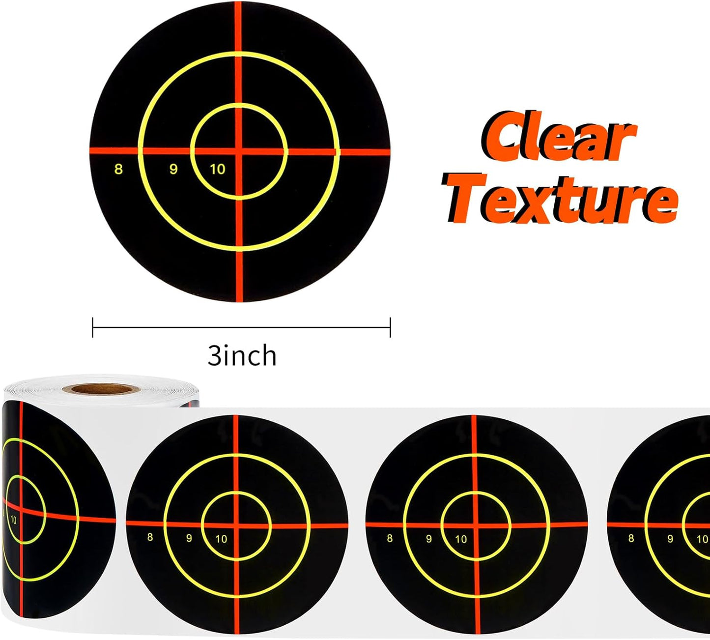 Shooting Targets - 3" Self-Adhesive Splatter Stickers | Reactive Paper for Airsoft, Rifle & Pistol Practice
