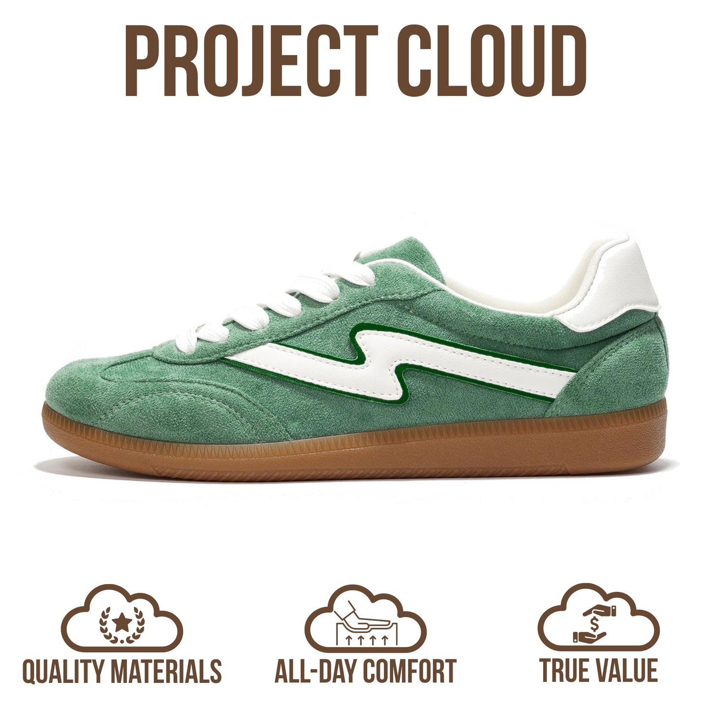 Project Cloud Fashion Sneakers for Women 2026 - Lace-Up Shoes Trendy Women Sneakers with Memory Foam Insole Women's Fashion Sneakers Non-Slip Womens Shoes (Irita, Green Multi, 8)