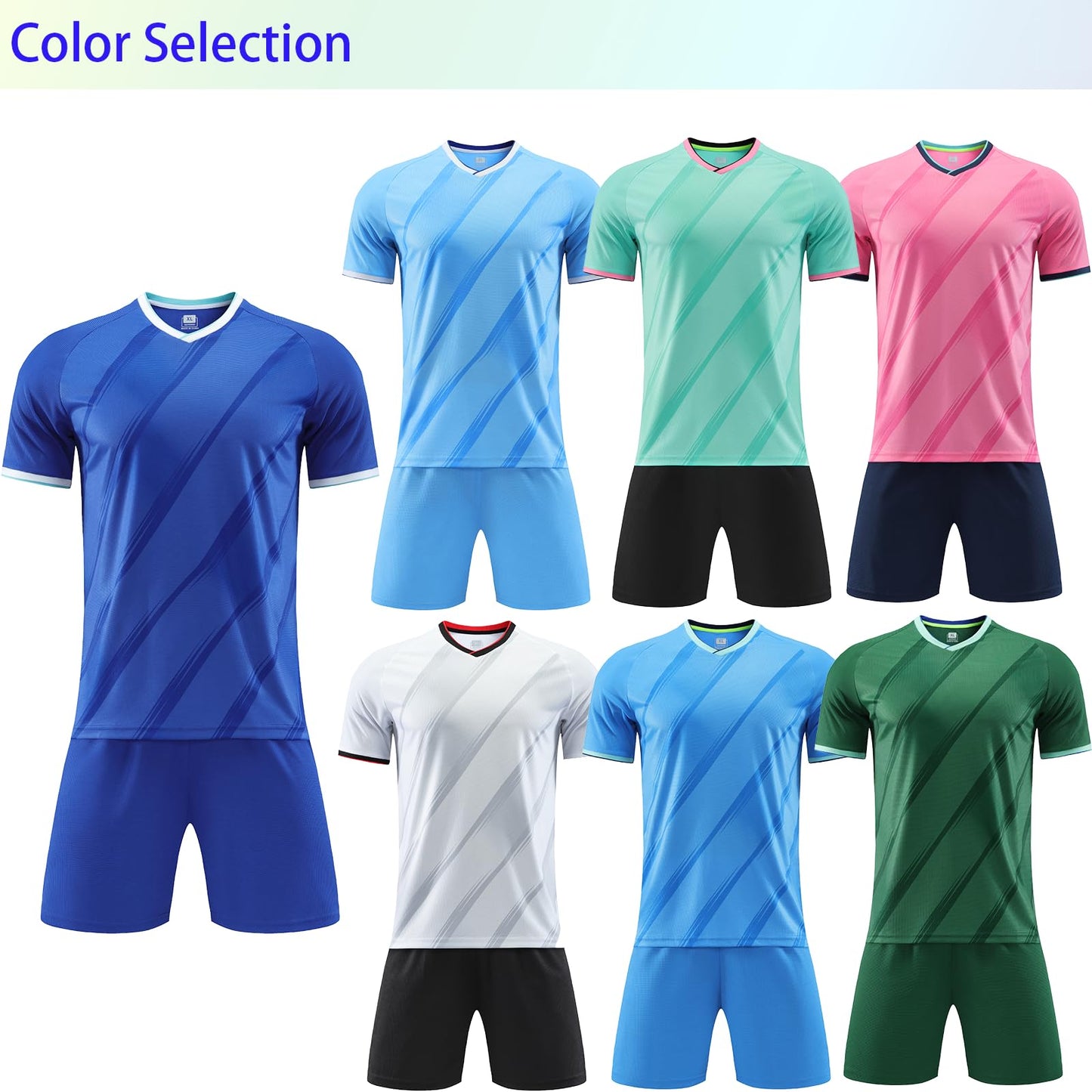Custom Soccer Jersey Kids Adults Personalized Soccer Uniform with Team Name Number Logo White