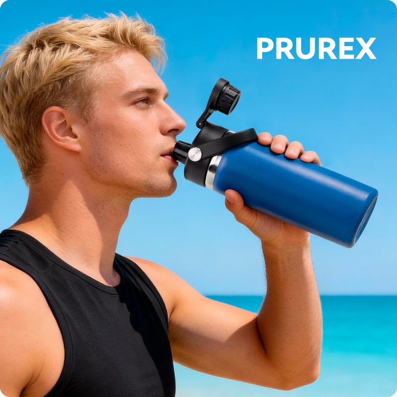Prurex Lid for Hydro Flask Wide Mouth 12/16/18/20/32/40/64 Oz, Replacement Spout Lid Compatible with Hydro Flask Water Bottle, Chug Cap with Flexible Handle (2 Pack)