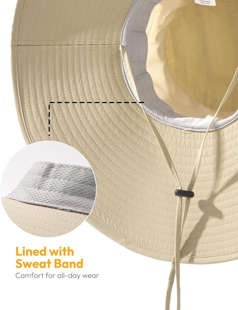 Men's Sun Hat - Super Wide Brim Waterproof Fishing & Hiking Bucket Hat | Breathable Outdoor Gear
