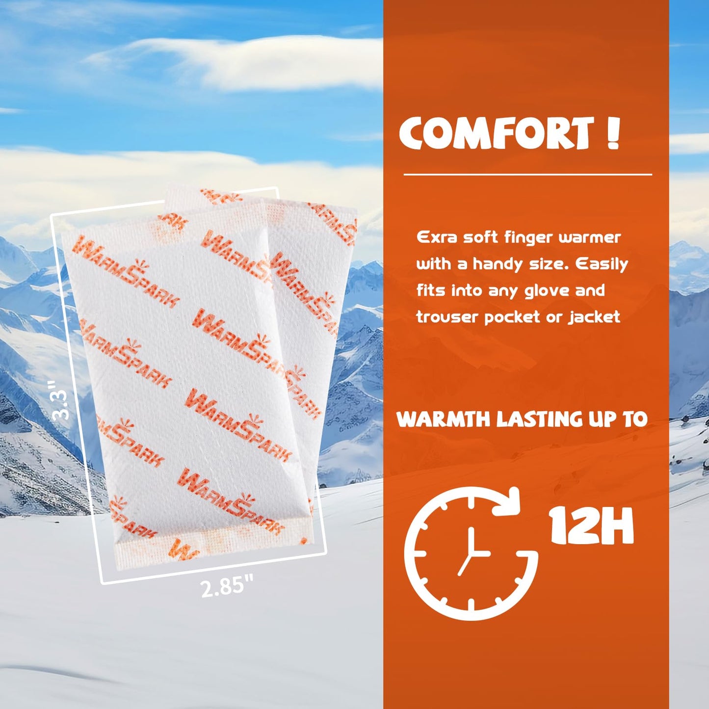 Hand Warmers Bulk - 240 Paris - Long-Lasting Up to 12 Hours for Warm Body, Safe Portable Hand Warmers for Hand & Foot, Heater for Camping, Fishing (6 Boxs)