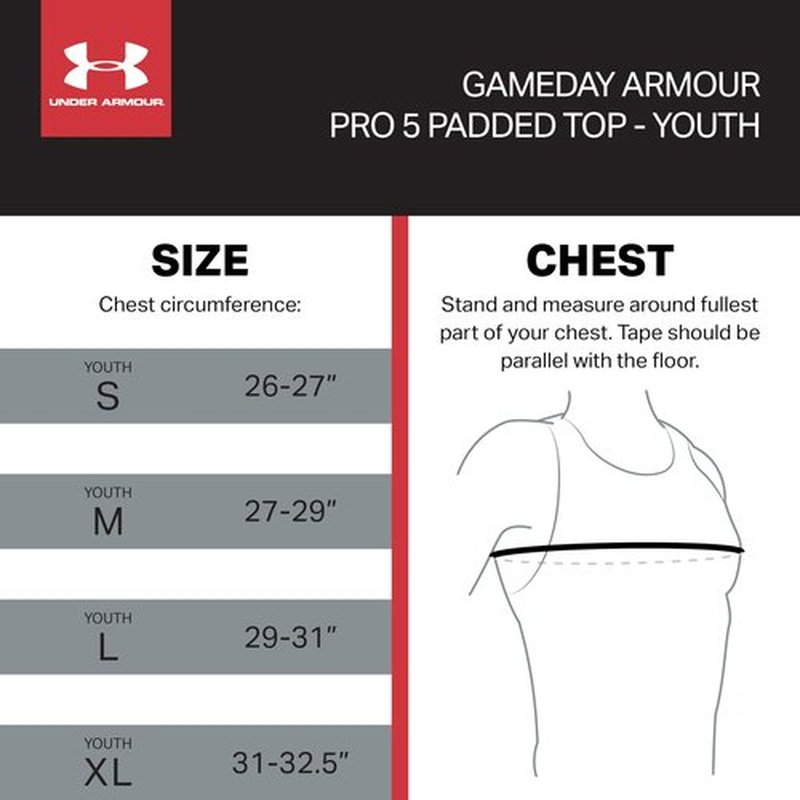 Under Armour Gameday Pro 5-Pad Top, Youth Padded Compression Shirt Football