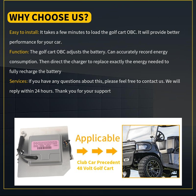 HLBTK 102511001 Golf Cart on Board Computer 48V Compatible with Club Car Precedent 2004-2015 Replace# 103403201 102586301