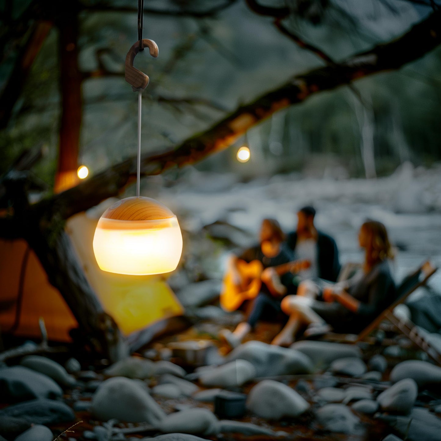 Camping Lantern, 4 Light Modes LED Camping Lantern with Hanging Hook Silicone Rechargeable Camping Light Battery Operated Waterproof Tent Light for Patio Garden Party Hiking Hurricane Emergency