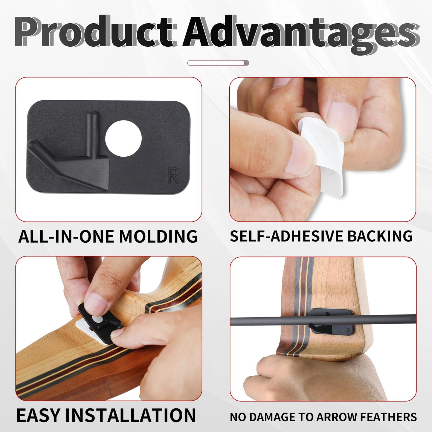 MOYJ Recurve Arrow Rest Right Hand Recurve Bows Hunting Shooting 6pcs Plastic Archery Arrow Rest for Recurve Bows