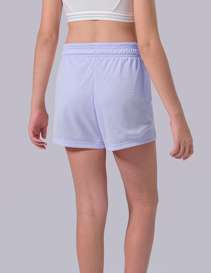 4 Pack: Girls Airy Mesh Active Athletic Sport Shorts, Youth Running Performance Clothes with Pockets (Set 6, Large)