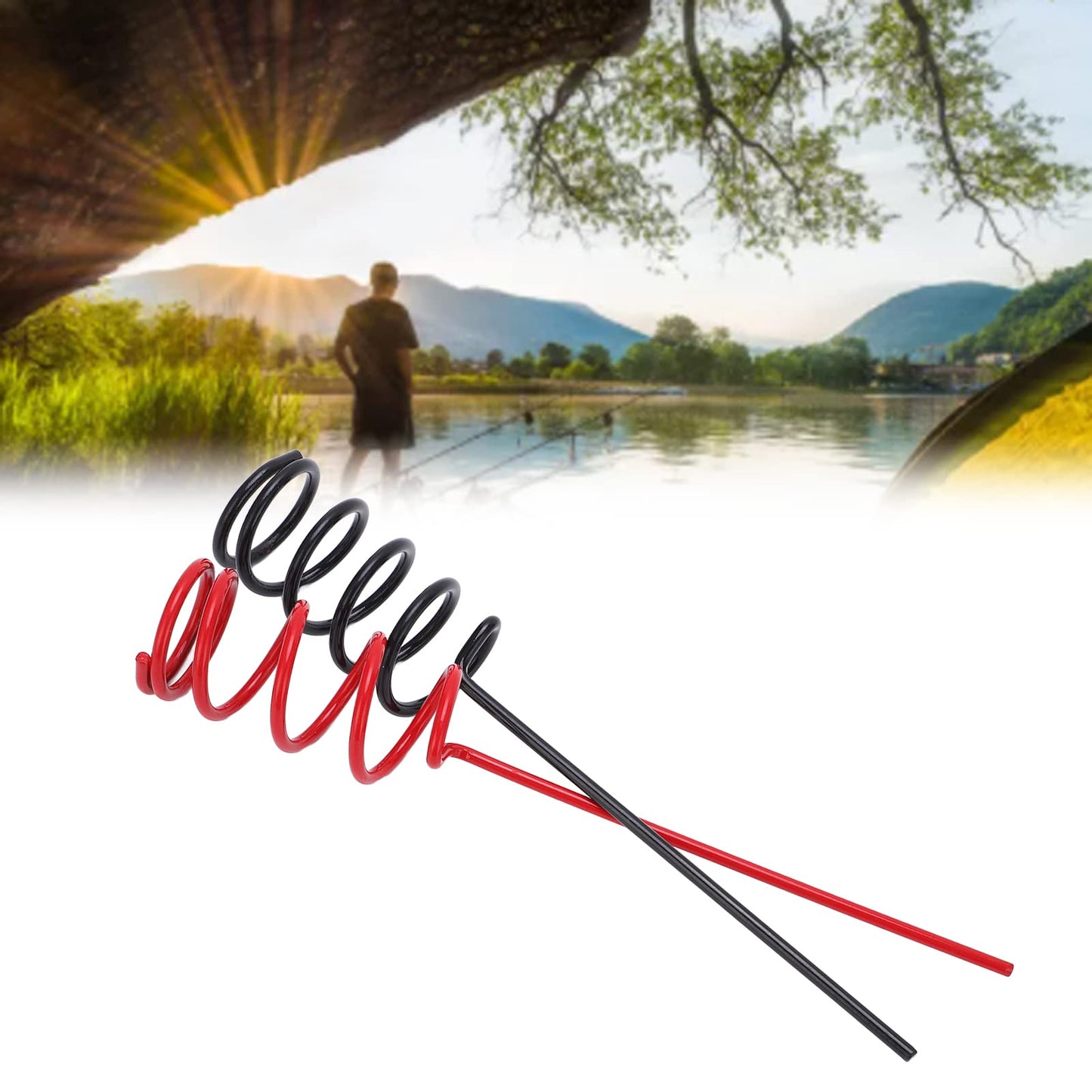 Spiral Rod Holder, Sea Fishing Rod Holder for Boat Rail ¨C Durable Black and Red Pair (Sold in Pairs: Black and Red)