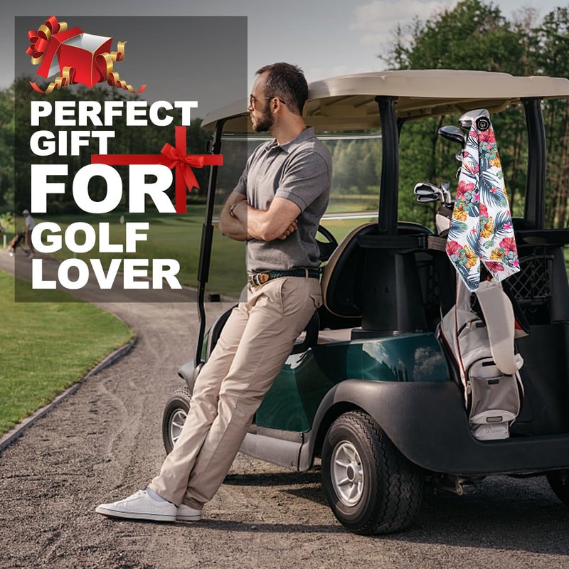 BAIRBRE Golf Towel Magnetic Golf Bags Towel with Clip for Men & Women，Microfiber Fabric Waffle Pattern Golf Towels for Strong Hold to Golf Carts or Clubs (White)