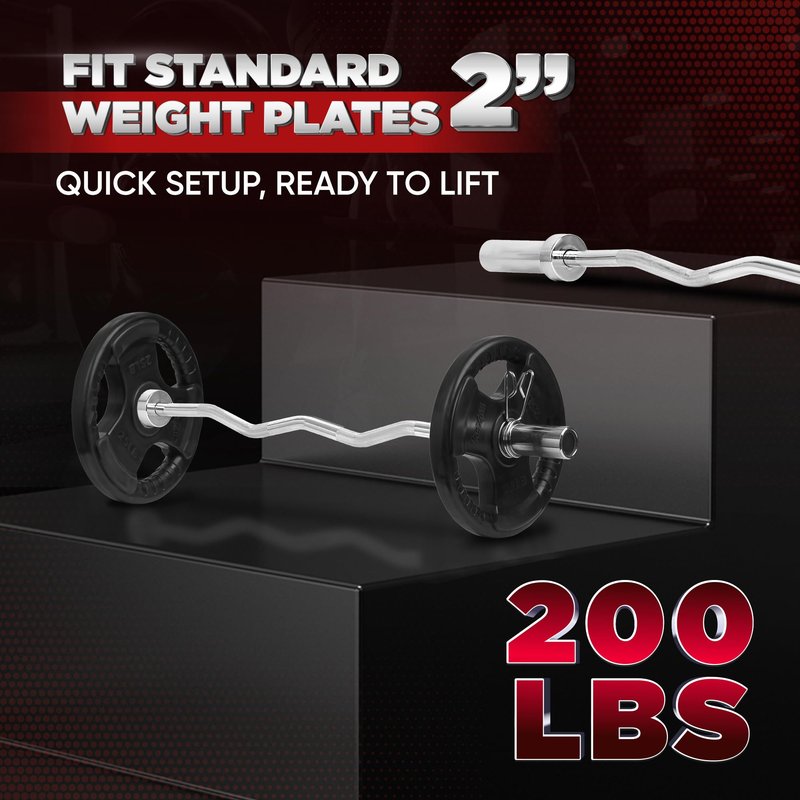 Yes4All Metal Olympic Barbell Curl Bar 200 lbs - Elevate Your Strength Training