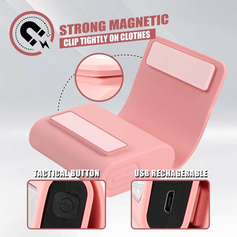 GOANDO Running Lights 2 Pack Safety Jogging LED Light Reflective Running Gear with USB Charging and Strong Magnetic Clip