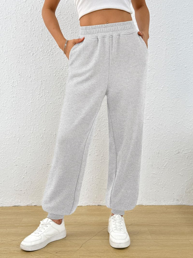 Trendy Queen Womens Sweatpants Baggy Athletic Joggers with Pockets Lounge Pants Grey L