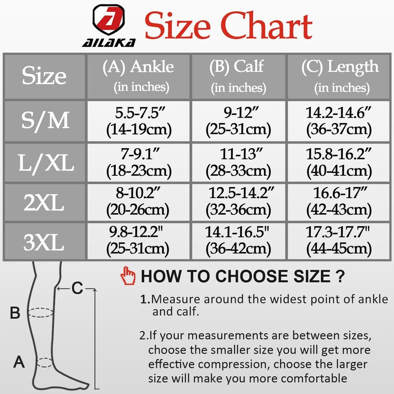 Ailaka 3 Pairs Compression Socks with Zipper, 15-20 mmHg Medical Knee High Compression Socks for Men Women, Open Toe Socks for Varicose Veins, Edema, Recovery(Black, L-Xlarge)