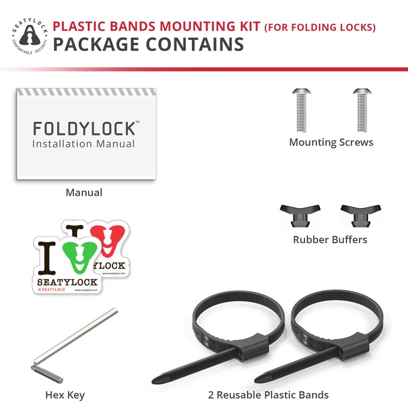 Seatylock FoldyLock Accessory Mounting Kit for Seatylock Folding Bike Locks - Mounting Case is Not Included