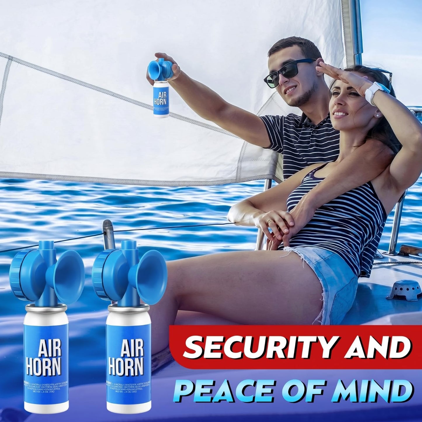 Saillong 1 Pack 1.4oz Marine Boat Air Horn, Loud Air Horns for Safety, Mini Small Blow Fog Bear Horn, Meet Coast Guard, Emergency Use for Marine Boating Sporting Events Outdoor Alarm