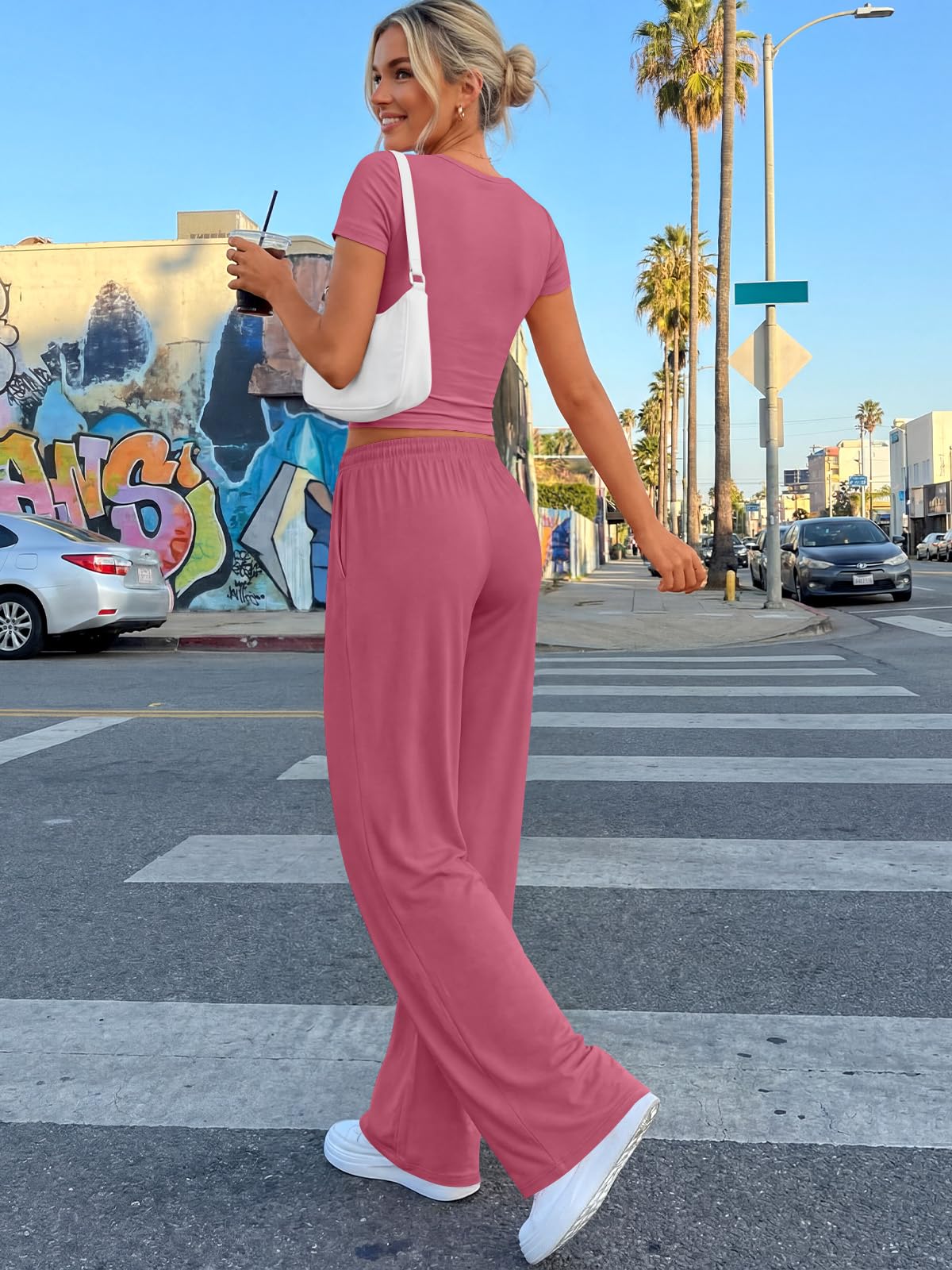 Trendy Queen Womens 2 Two Piece Set 2026 Summer Workout Vacation Gym Clothes Spring Fashion Lounge Matching Airport Travel Outfit Resort Wear Fitness Athleisure Clothing