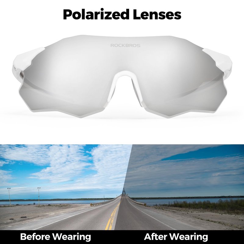 ROCKBROS Photochromic Sports Glasses for Women Men Wrap Around UV400 Protection for Cycling Fishing Driving