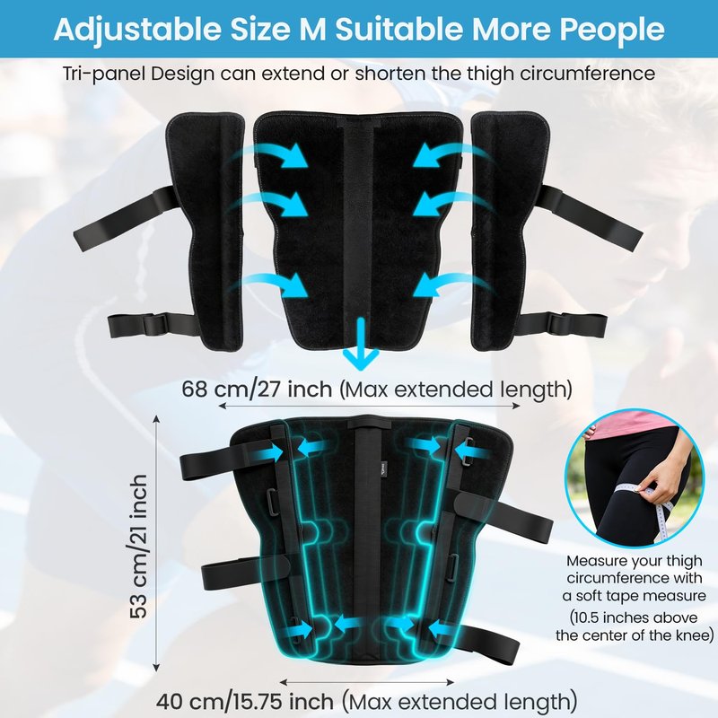 3-Panel Knee Immobilizer Full Leg Support Brace 21" Length Aluminum alloy Straight Knee Splint - for Knee Pre-and Postoperative & Injury or Surgery Recovery Applicable height 5‘3”--6’8“(Update Size M )
