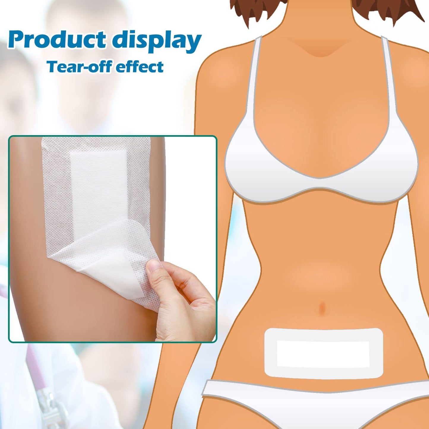 15 Pcs Bordered Gauze Pad Aseptic Island Dressing 4 x 10 Inch Wound Bandage with Adhesive Border Non-Stick Pad in Center Breathable Patches Post Shower Individually Packed for Wound Care First Aid