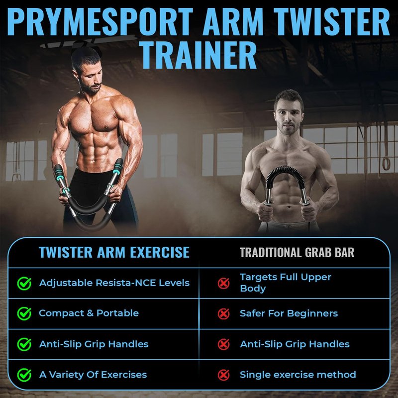 Twister Arm Trainer with Adjustable Arm Chest Exerciser for Enhance Upper Body Muscle Detachable Power Twister Chest Expander Exerciser for Men and Women Home Fitness Equipment