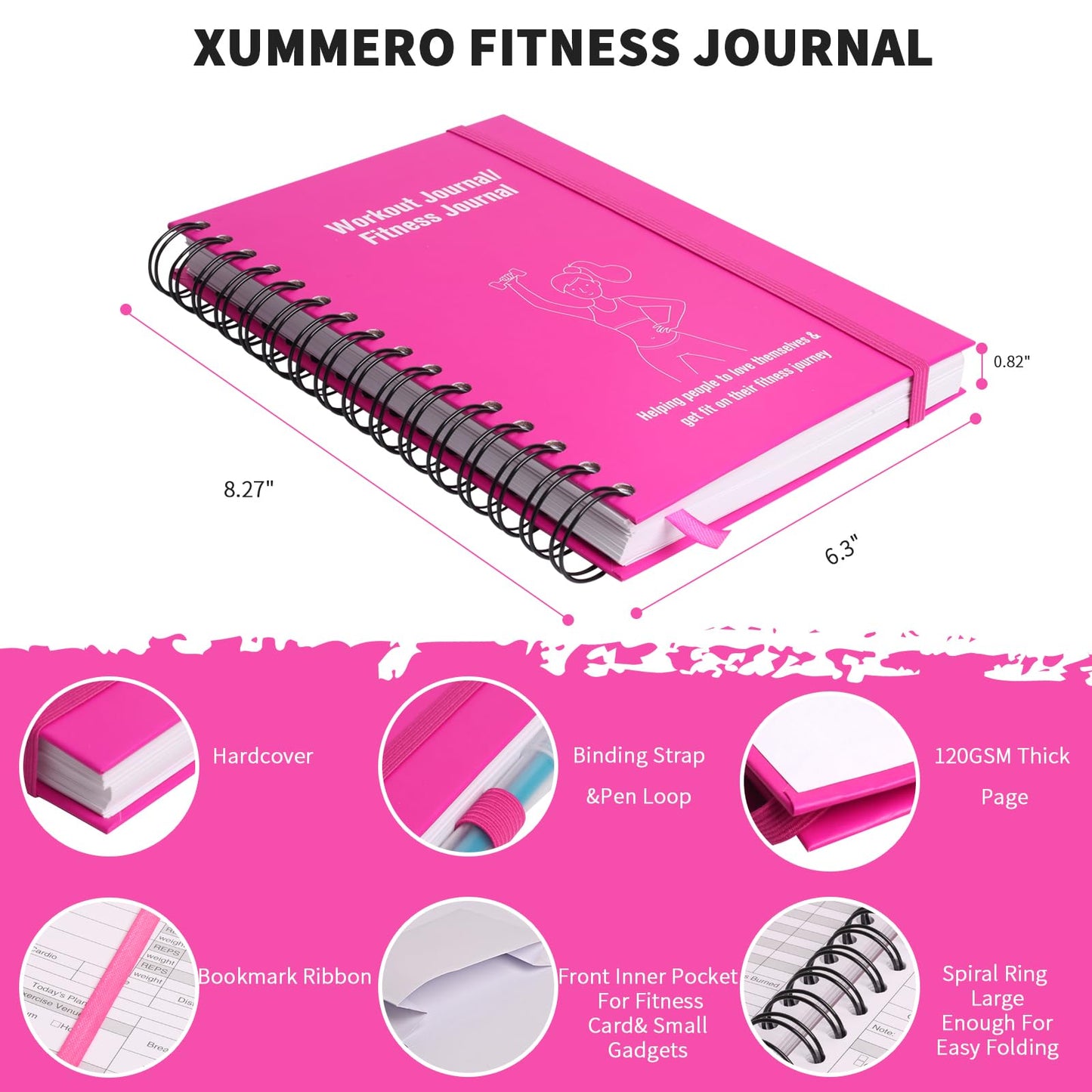 Fitness Journal and Workout Planner for Women & Men - Workout Log Book for Track Progress, Weight Loss - Home Gym Essentials for Training Monitoring