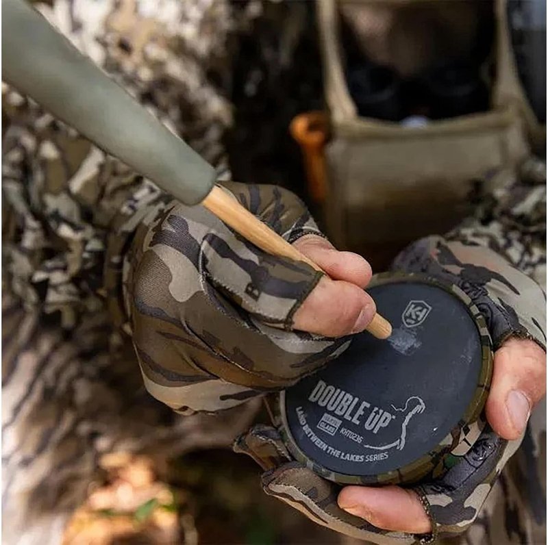 Double Up Turkey Call - 2-Sided Friction Pot with Slate Top & Glass Bottom | Mossy Oak Greenleaf, Made in USA
