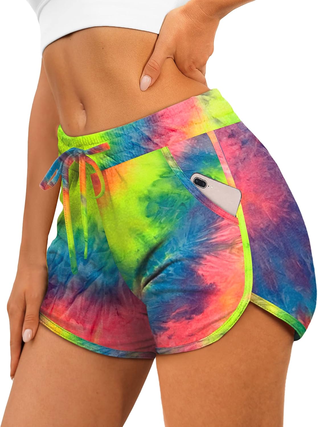 Aloodor Women's Athletic Running Shorts - Dolphin Style with Pockets & Drawstring | Comfortable Fit