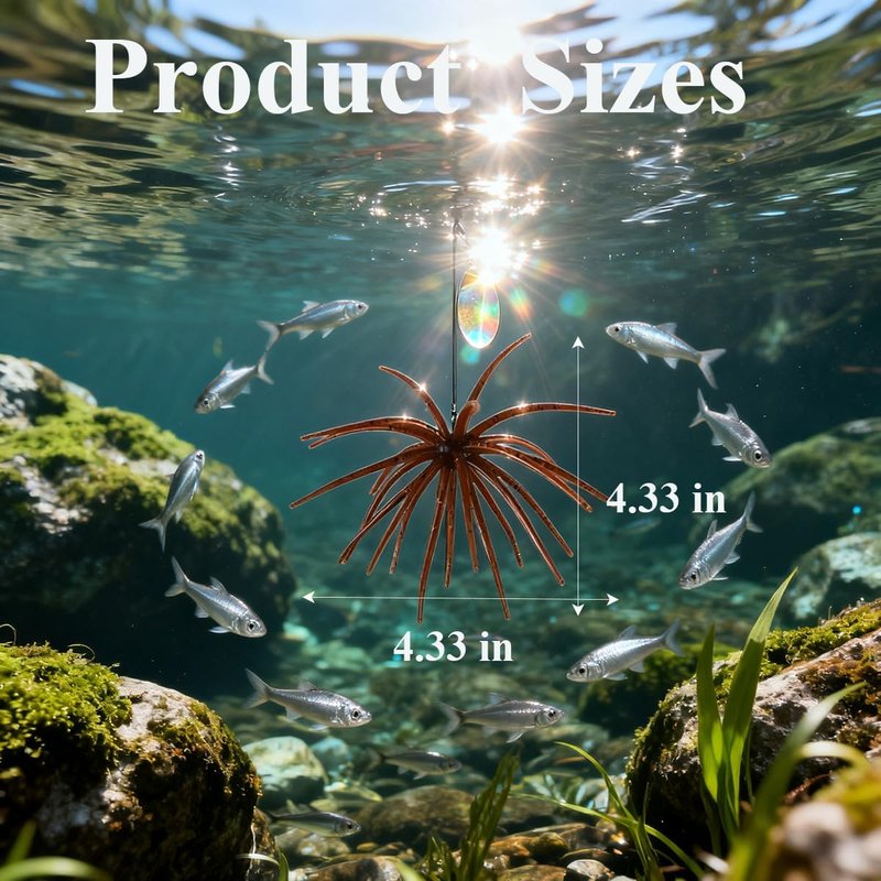Soft Plastic Octopus Baits - 6PCS Japanese Finesse Worms for Bass Fishing | Tentacle Creature Lure for Drop Shot & Wacky Rig