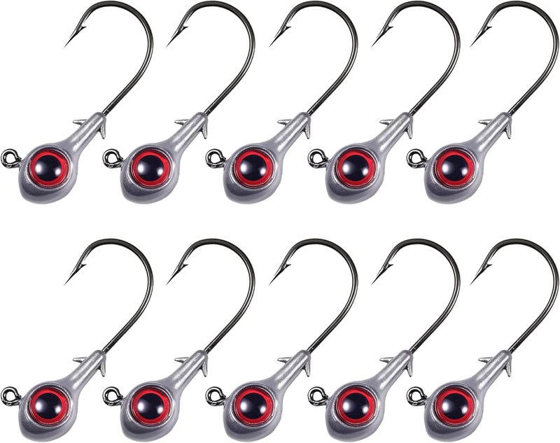 Fishing Jig Heads with 3D Eyes - Oversized Swimbait for Saltwater & Freshwater | 1/8oz, 3/16oz, 1/4oz, 3/8oz