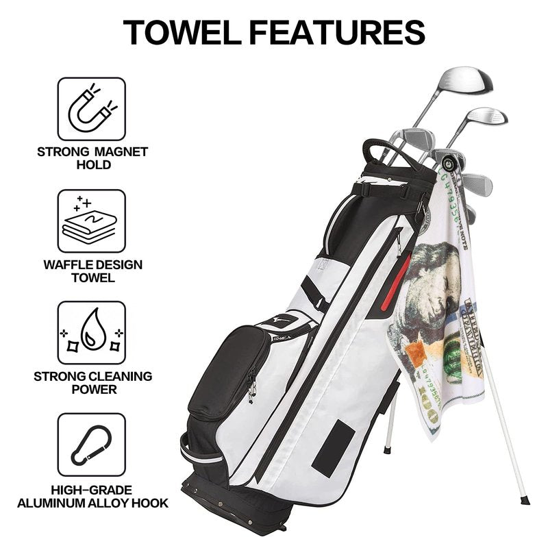 ZZHAO Magnetic Golf Towel,Super Absorbent Microfiber Towels with Clip, Industrial Strength Magnet,Lightweight, Scratch-Resistant, and lint-Free,24x16 Inches for Father's Day