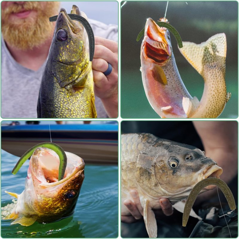 Senko Wacky Worms - Soft Plastic Fishing Lures for Bass | 30pcs, 4-5 Inch Rubber Worms