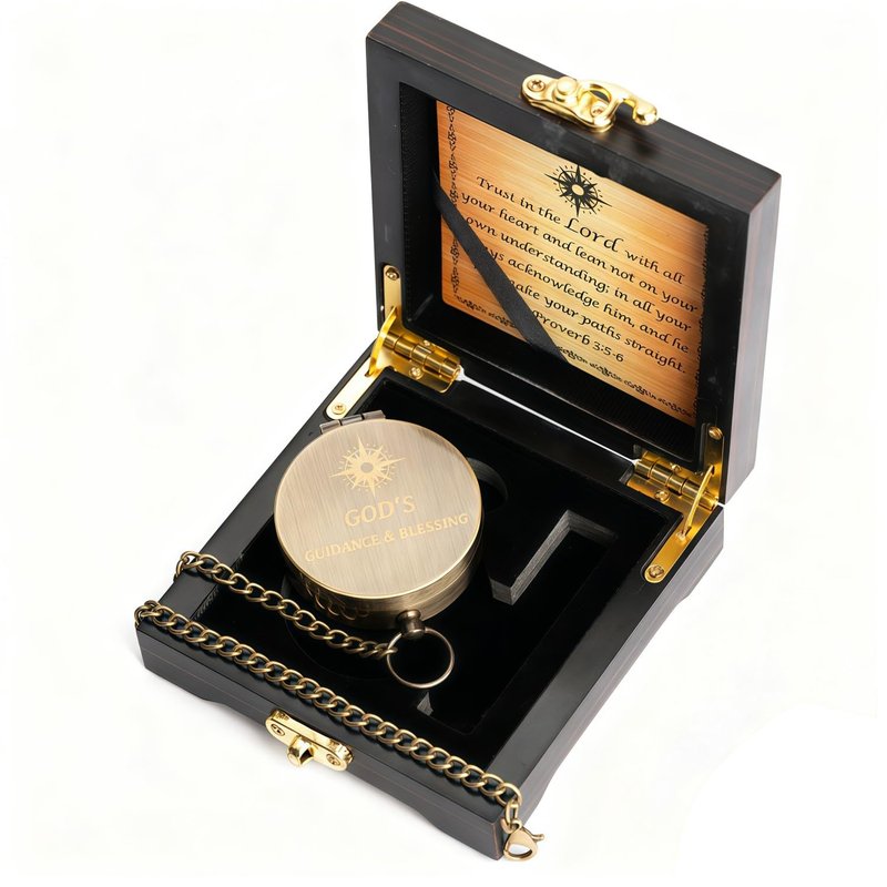 God's Guide & Blessing Compass – Communion & Confirmation Gift for Teenage Boys Baptism Religious Gifts for Men, Christian, Catholic, Graduation Sentimental Inspirational Gifts
