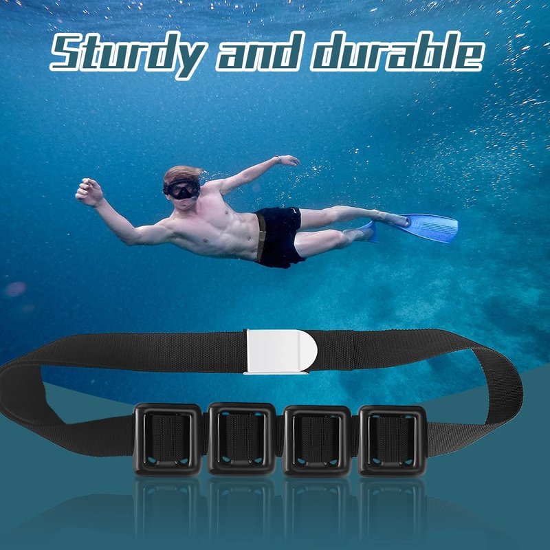Diving Weight Belt Set - 4 Pcs Nylon Belt with Metal Block Buckle for Free Diving | Adjustable Size