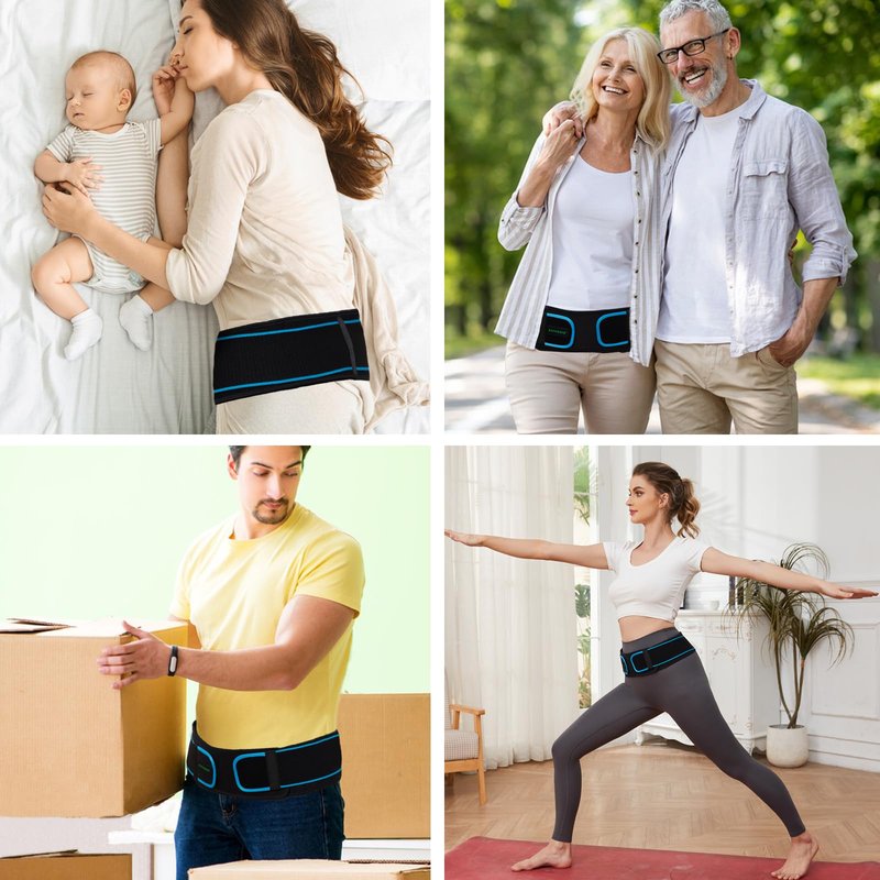 KONSEDIK Sacroiliac Belt for Women and Men, SI Joint Hip Belt for Pelvic Stabilization & Lower Back Support, Sciatica Pain Relief Compression Wrap for Pregnancy, Postpartum, Herniated Disc(Black, Medium)