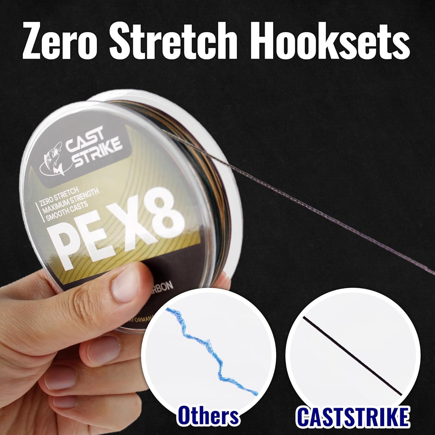 Braided Fishing Line - Zero Stretch, High Strength, Abrasion Resistant | 100% PE, 8 Strand for Saltwater & Freshwater Fishing