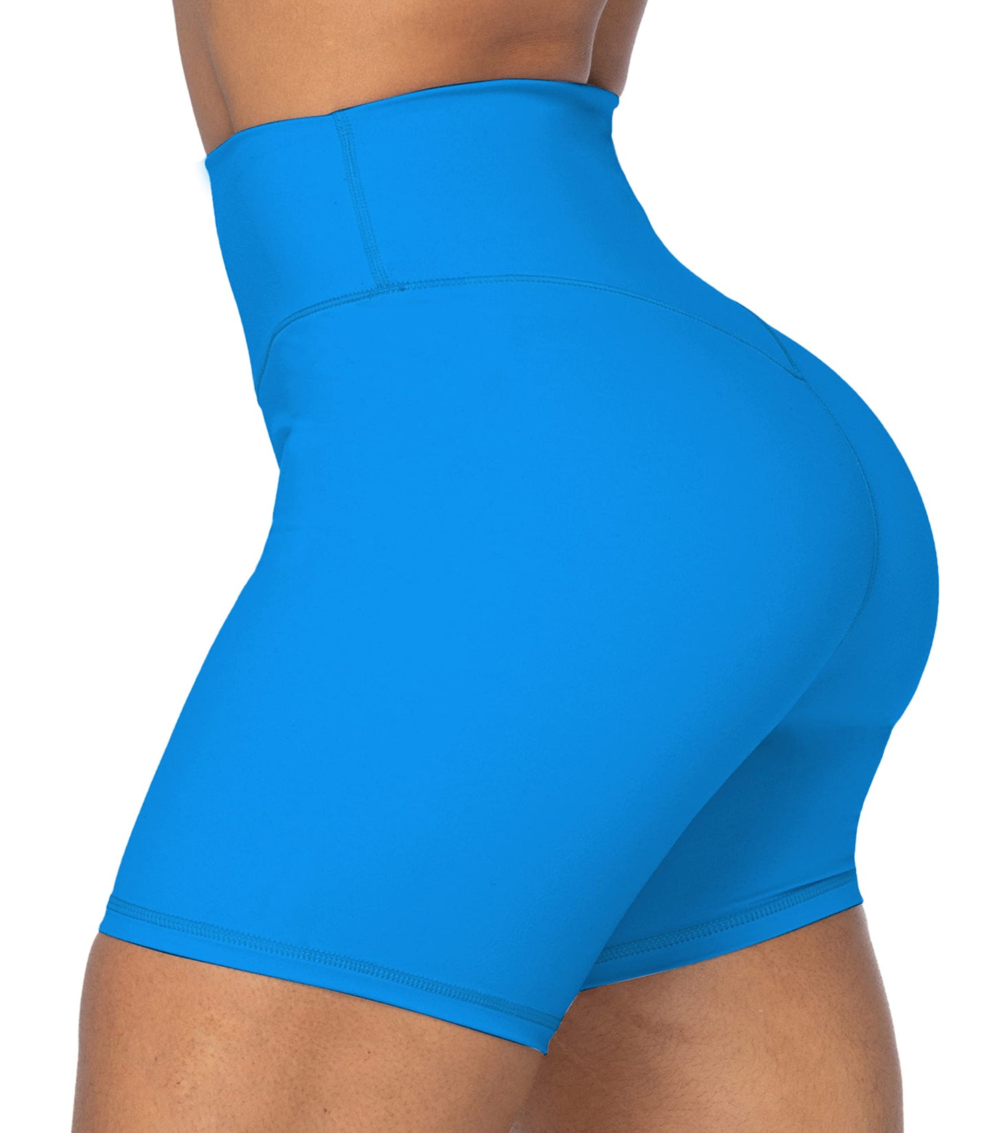Sunzel Women's Biker Shorts in High Waist Tummy Control with No Front Seam 5" Black+Blue (2 Pack) X-Large